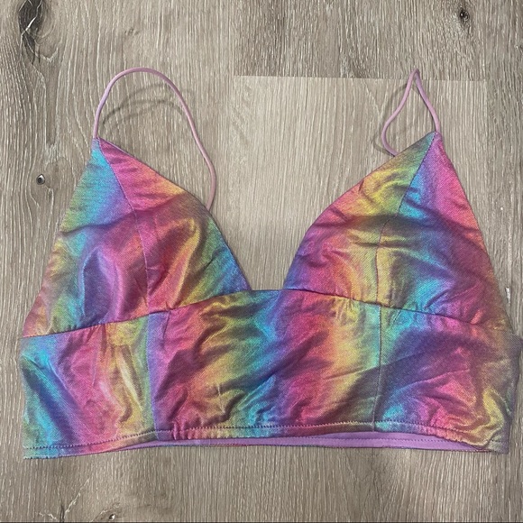 Holographic Bralette Crop Top - Picture 13 of 16